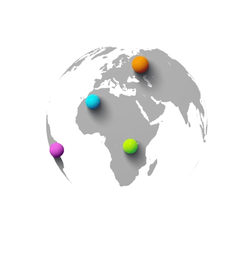 Global map with connecting points